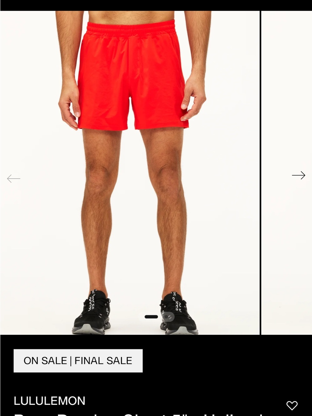 lululemon athletica Men’s Bright Red Running Shorts